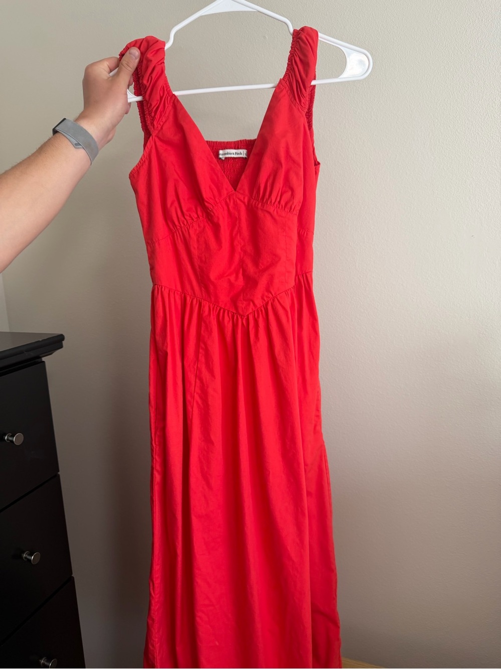 Abercrombie & Fitch Red Sleeveless V-Neck Maxi Dress